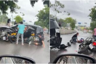 carro-perde-o-controle,-bate-em-tres-motos-e-deixa-feridos-em-fortaleza;-video