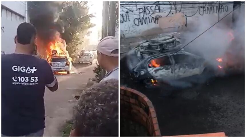 carro-de-provedora-de-internet-e-incendiado-em-fortaleza;-veja-video