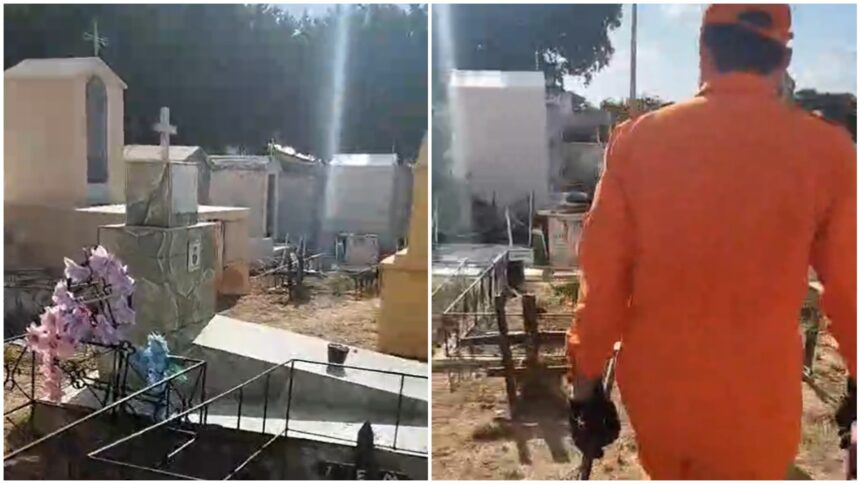 video:-homem-entra-em-jazigo-de-cemiterio,-se-tranca-e-depois-pede-ajuda-aos-bombeiros
