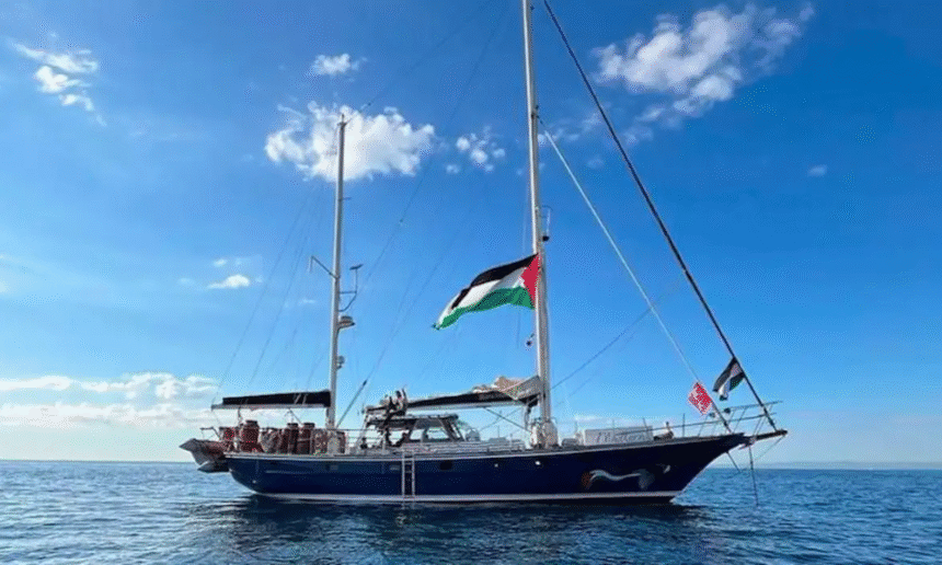 flotilha-com-ajuda-humanitaria-para-gaza-afirma-que-barco-foi-atacado-por-drone;-tunisia-nega  