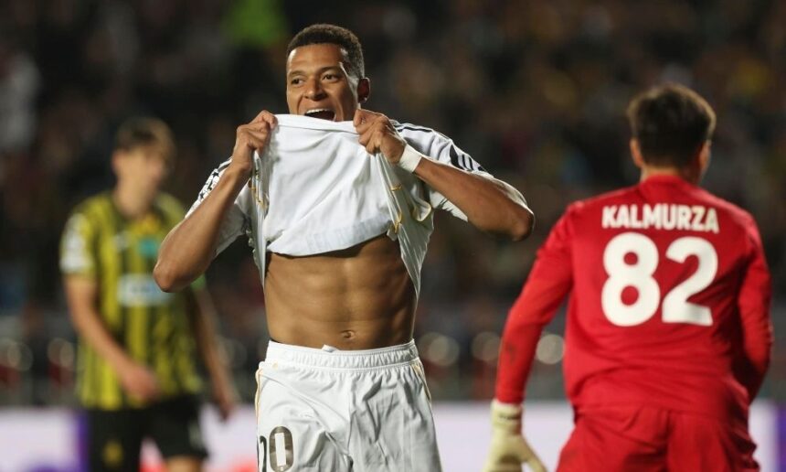 mbappe-faz-hat-trick-e-real-madrid-goleia-kairat-almaty-por-5-a-0-na-champions