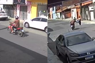 video:-motoqueiro-e-flagrado-apertando-nadegas-de-mulher-que-atravessava-rua-na-grande-fortaleza