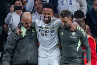 eder-militao-sofre-lesao-e-desfalcara-real-madrid-por-4-meses