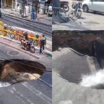 video:-cratera-se-abre-na-avenida-leste-oeste-em-fortaleza-e-moradores-filmam-vazamento-de-agua