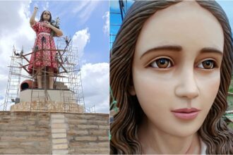 estatua-da-beata-menina-benigna-e-finalizada-em-santana-do-cariri;-confira-imagens
