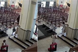 homem-invade-igreja-e-derruba-imagem-centenaria-em-fortaleza;-video