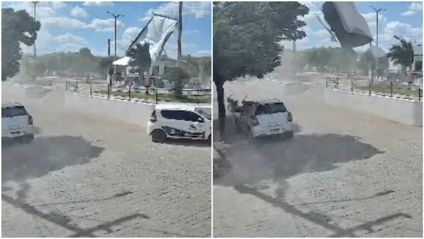 video:-ventania-arrasta-teto-de-quiosque-e-assusta-moradores-no-interior-do-ceara