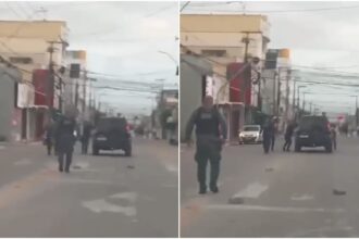 motorista-dorme-ao-volante,-acorda-durante-abordagem-e-invade-calcada-de-comercio;-veja-video