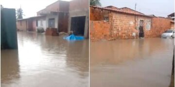Chuva forte alaga ruas e casas em Fortaleza